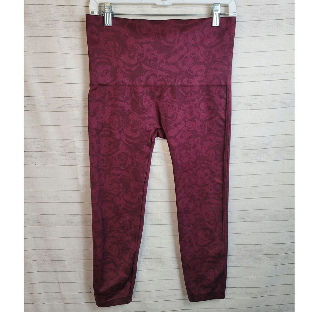 Spanx Look At Me Now Seamless Cropped Leggings in Garnet Rose, sz 1x